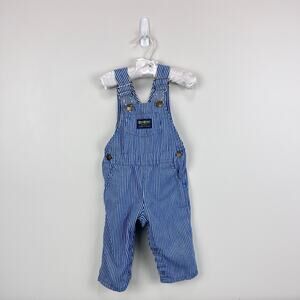 Vintage OshKosh B'gosh Blue Striped Overalls 18 Months